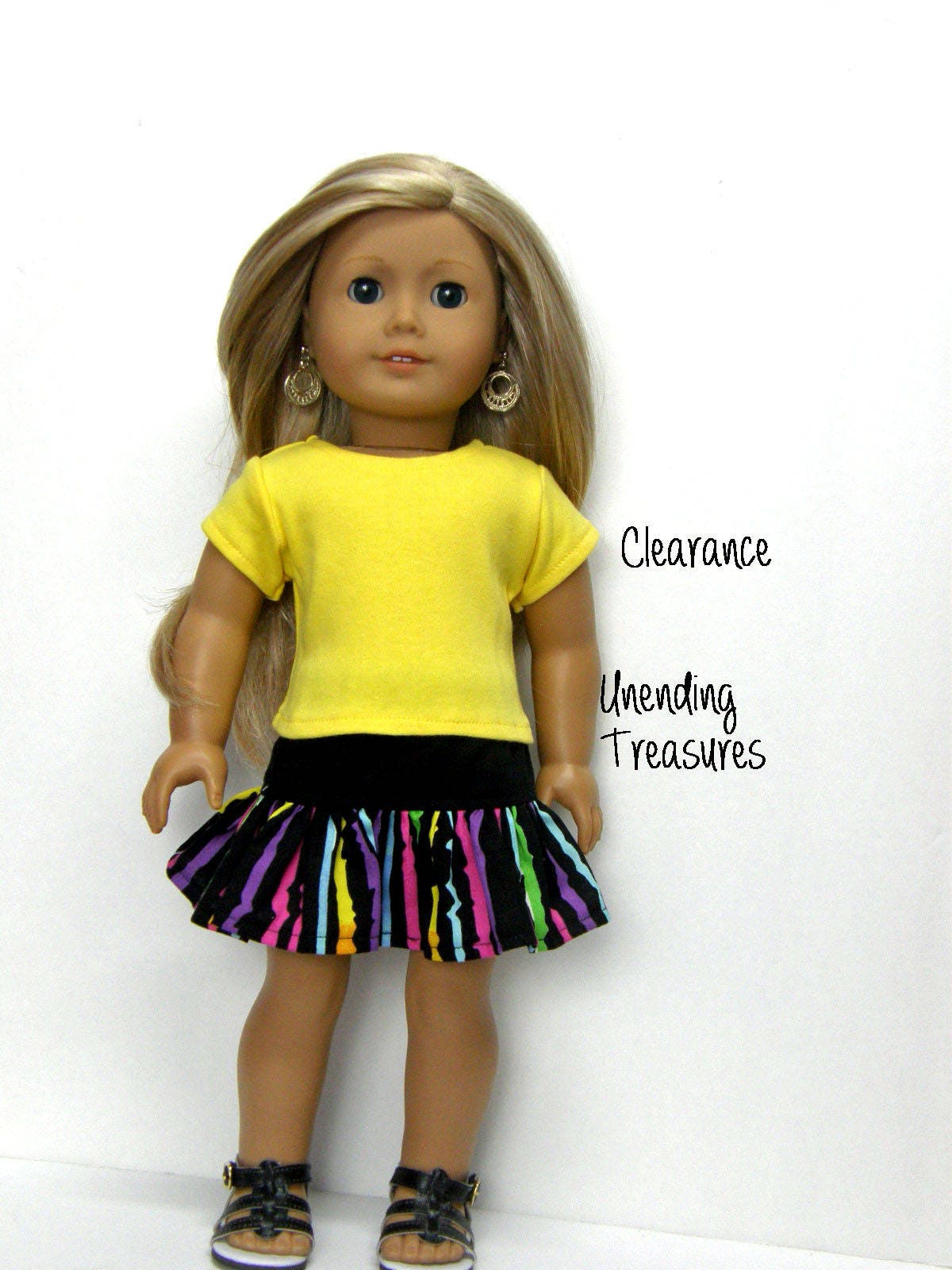CLEARANCE 18 inch doll clothes AG doll clothes yellow short