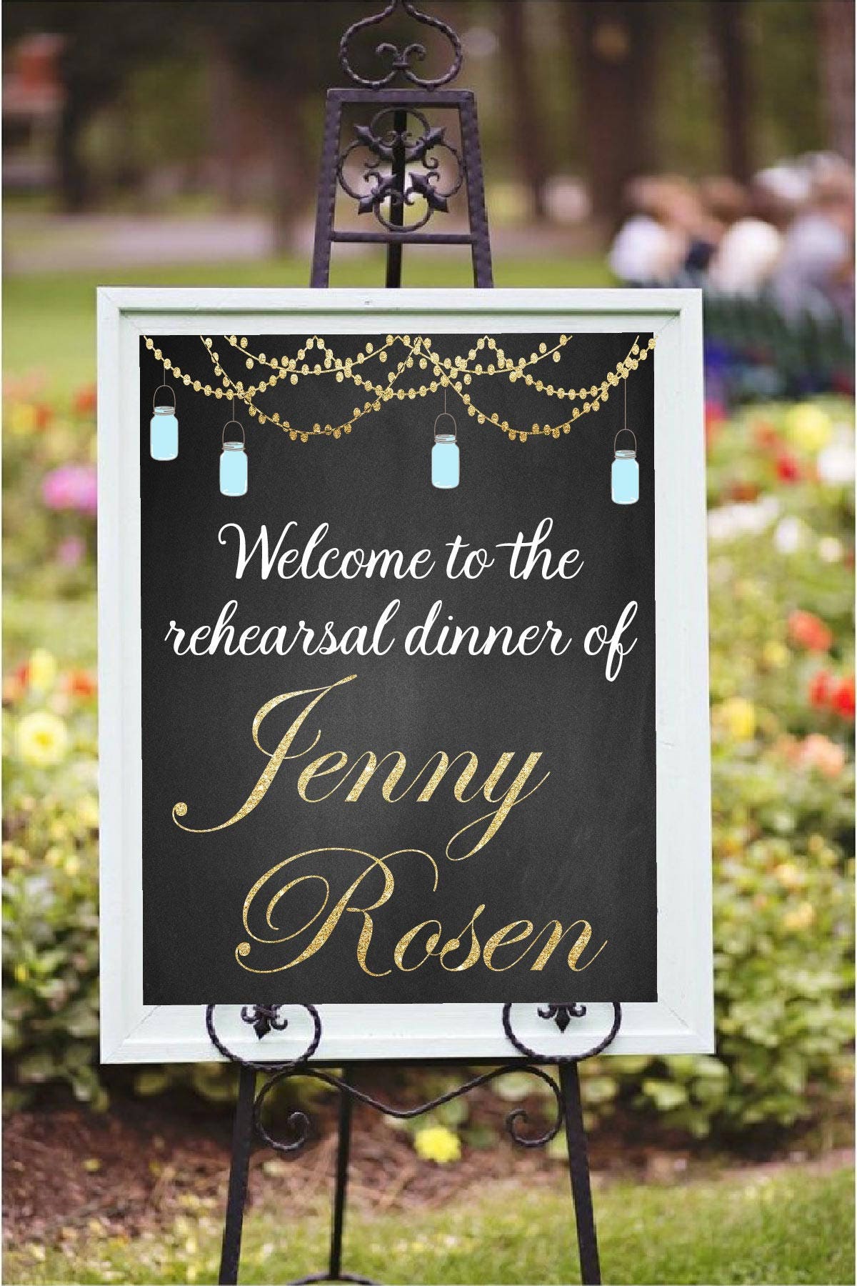 Printable Rehearsal Dinner Decor hanging lights sign Welcome