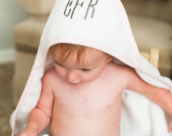 Baby Girl Monogrammed Bath Set | Baby Towel | Hooded Towel | Baby Bath Towel | Towel & Washcloth Set | Monogrammed Baby Towel | Baby Gift