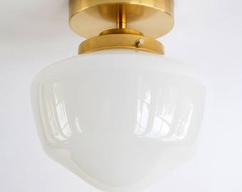 8 Inch Schoolhouse Semi-Flush Or Pendant Light Fixture