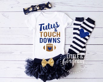 Football Outfit, Baby Girl Football Onesie, Football Onesie, Tutus Touchdowns Onesie, Thanksgiving Outfit, Halloween, Pumpkin Spice