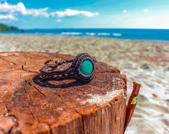 Elegant Turquoise Macrame Bracelet