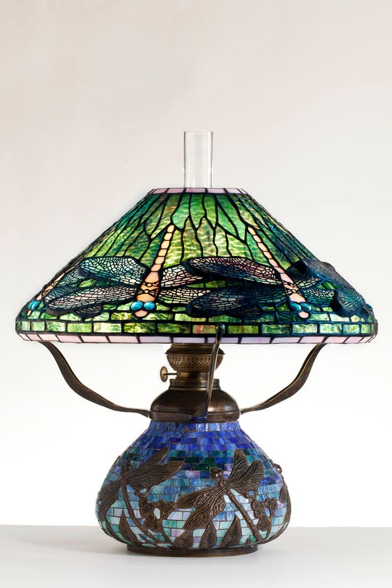 Dragonfly Lamp, Oil Lamp, Tiffany Lamp, Desk Lamp, Mosaic Lamps, Oil Lamp Shade, Standing Lamp, Mosaic Lamp, Kitchen Light, Dragonfly Art