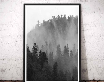 Mountain Wall Decal, Mountain Range, Printable Wilderness, Adventure Time Print, Nordic Style Decor, Minimalist Art Large, Travel Prints Set