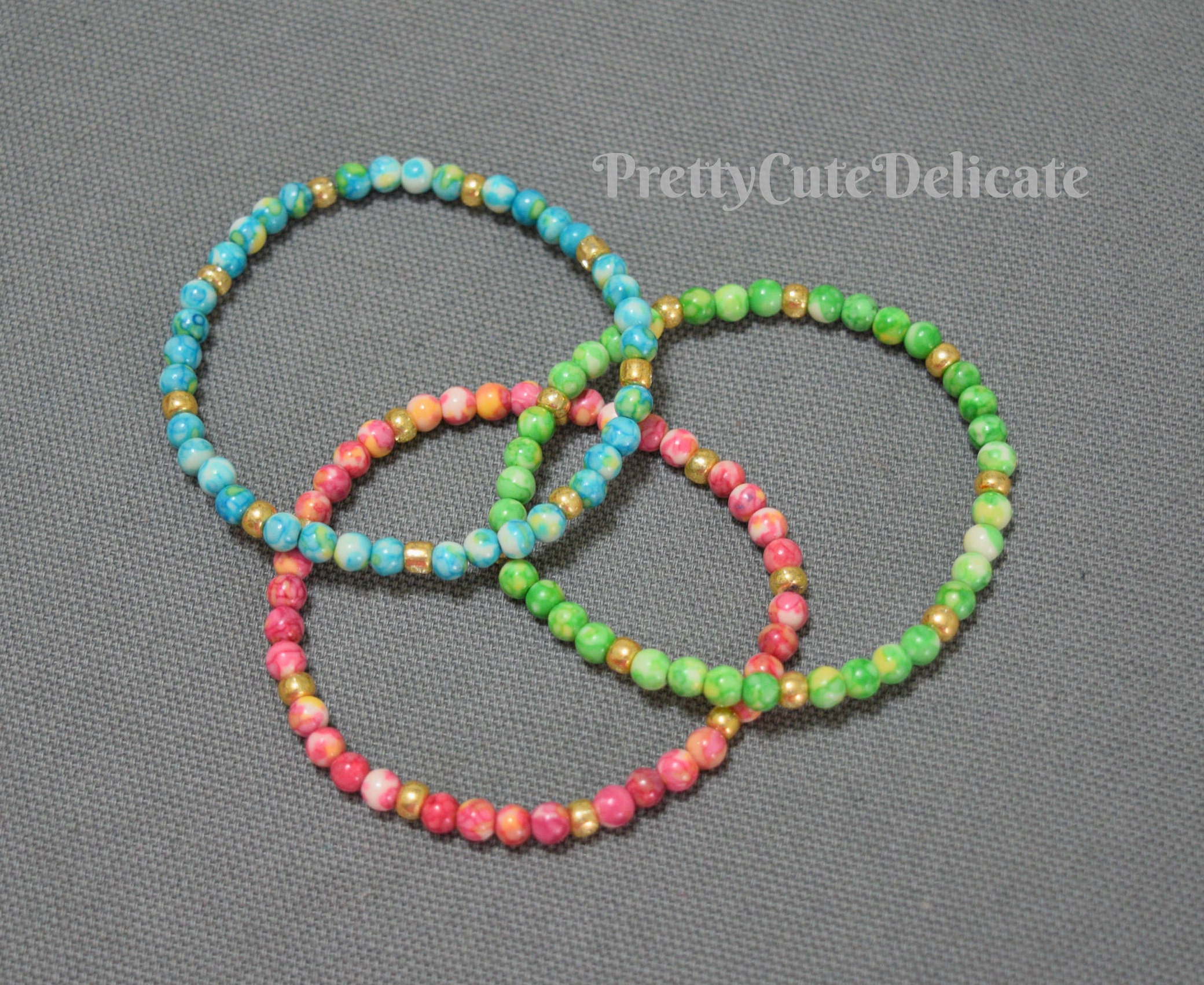 Set Of 3 Colorful Bracelets Friendship Beaded Bracelets Teen