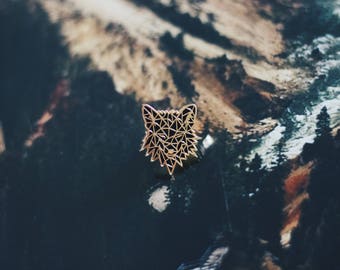 Geometric Wolf Enamel Pin | Wilderness Creatures | Enamel Pins | Lapel Pin | Lapel Pins | Hat Pin | Pin Badge | Forest Animal | Wolves