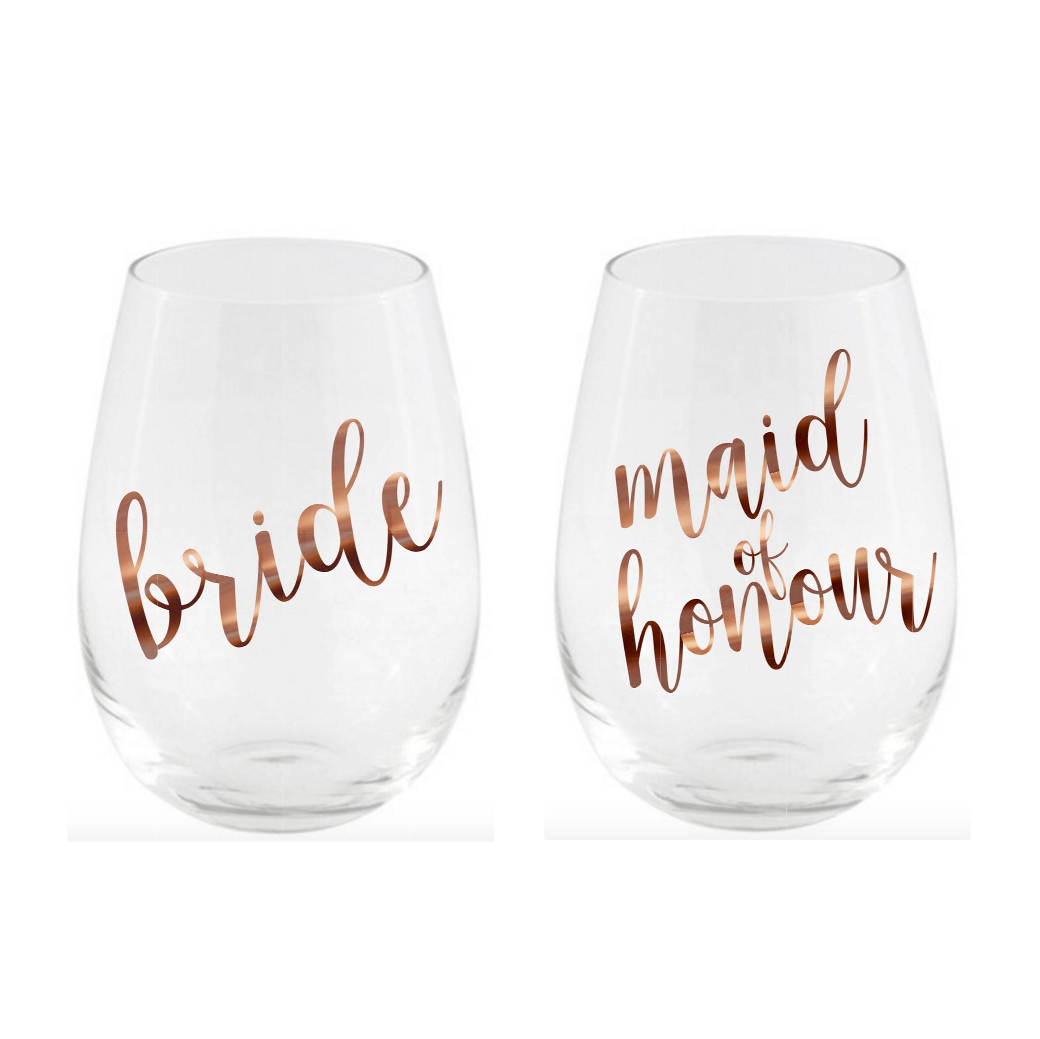 DIY Bridal party Glass decal vinyl labels wedding decals