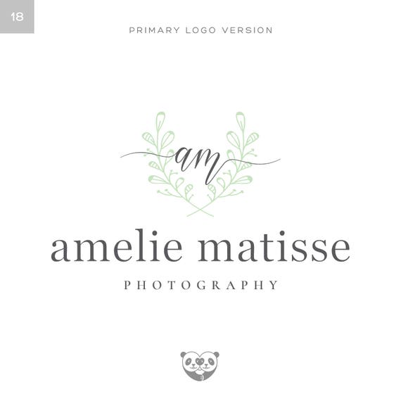 Laurel Leaf Logo Handdrawn Leaves Logo Photography Logo