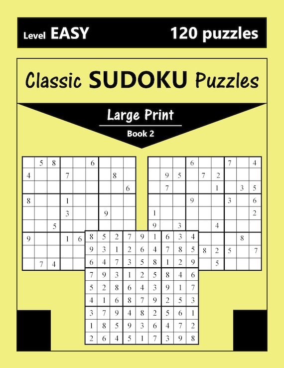 Printable Large Print Classic Sudoku Puzzles 120 puzzles