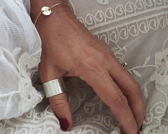 Silver Wide Ring, Statement Silver Ring, Cigar Band Ring, Unisex Ring, Engraving Option, Handmade, Silver Jewelry, Engagement Rings
