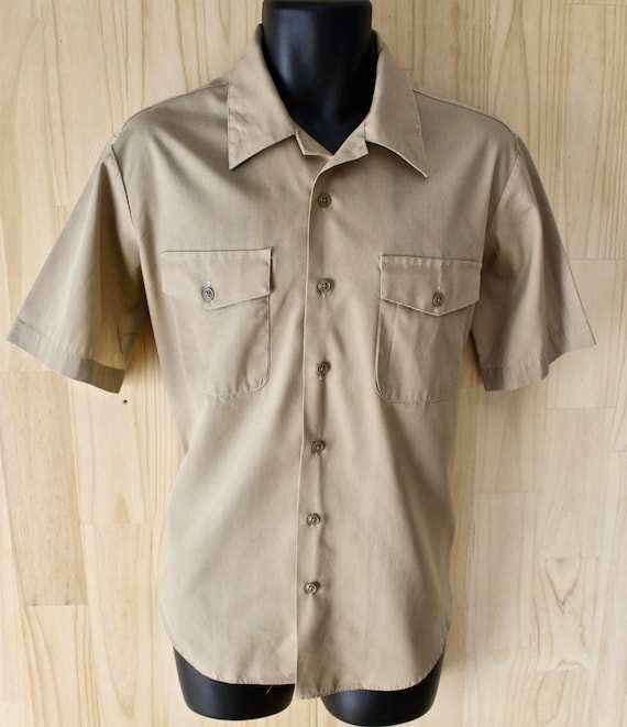 Men's Vintage US Navy Uniform Shirt/ c. 1960s/ Half Sleeve