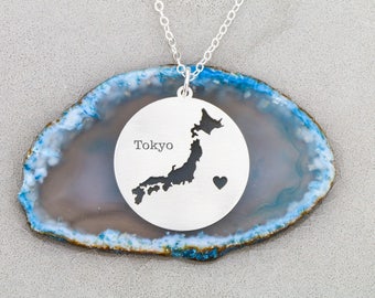SALE • Japan Necklace • Japan Charm Necklace • Japan Pendant • Tokyo • Custom Japan Jewelry • Custom Charm Keepsake•Oriental Necklace