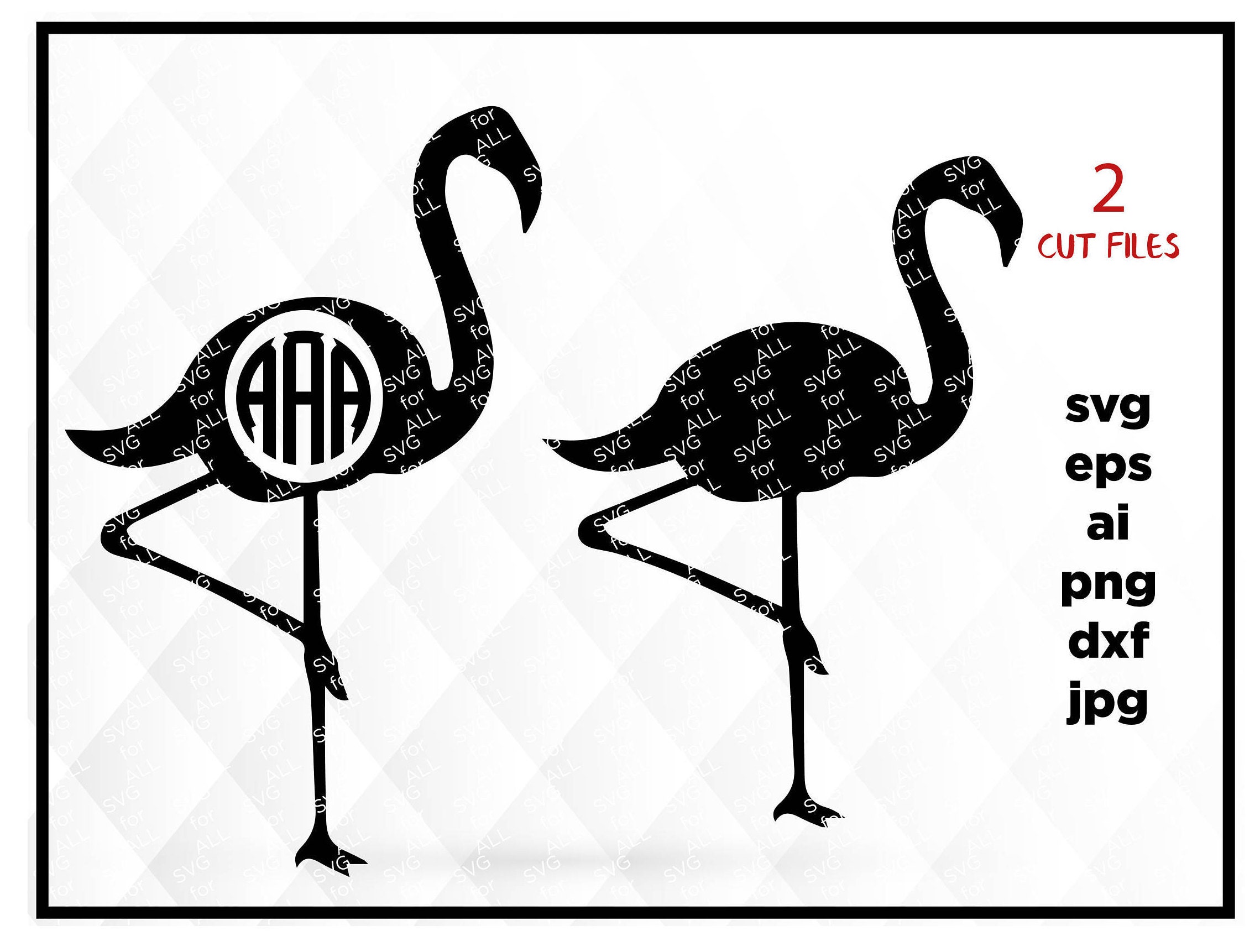Download Flamingos Monogram frames SVG Flamingos SVG Monogram Frame