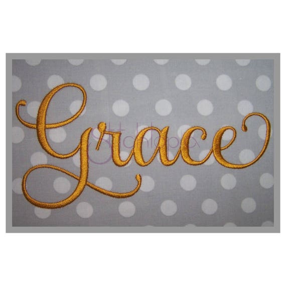 Grace Embroidery Font 3 5 6 7 11 Formats