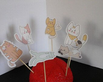Cat Cake Toppers==Dog Cake toppers===Cat cupcake Toppers===Dog cupcake toppers... Set of 12... Choice of one side or two sided pick
