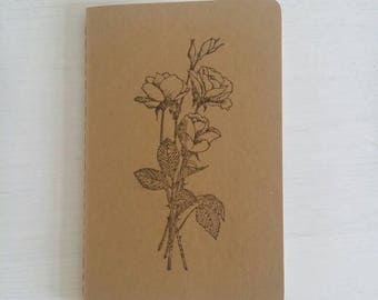 Rose Stamped Pocket Moleskine Cahier