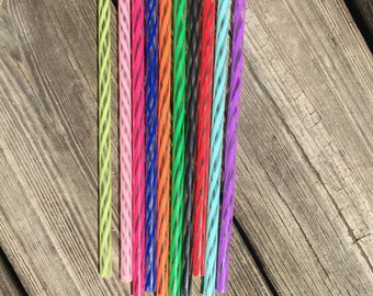 Closeout* Only Certain Colors Remain* Reusable 9" Clear/Swirly Straws/Acrylic Straws/Wholesale Straws/Reusable Straws.