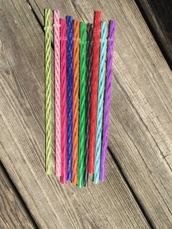 Closeout* Only Certain Colors Remain* Reusable 9" Clear/Swirly Straws/Acrylic Straws/Wholesale Straws/Reusable Straws.