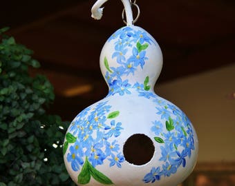 Hand Painted Bird House - Gourd Art Original