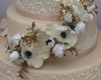 Wedding Cake Flowers Topper Corsage Rustic WeddingFlowers With Anemones Wedding Cake Flowers Topper Corsage Rustic WeddingFlowers With Anemones