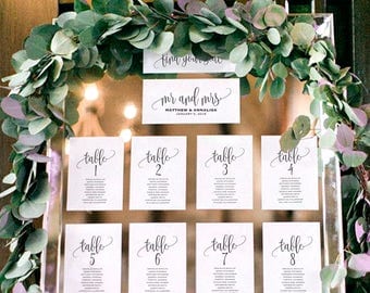 Wedding Seating Chart Template, Seating Plan, Wedding Seating Cards, Table Cards, Seating Cards, PDF Instant Download #BPB203_5