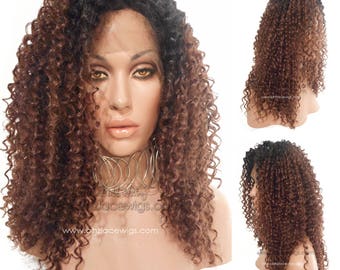 Dark Root Crinkle Kinky wavy Lace Front wig FELICITY ombre wig lace front wig Nicki Minaj wig Kardashian lace front wig drag queen lace wig