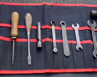 Superb MG TOOL KIT,Shelley Pliers,Screwdrivers,Enots Grease Gun,Cylinder Head Spanners