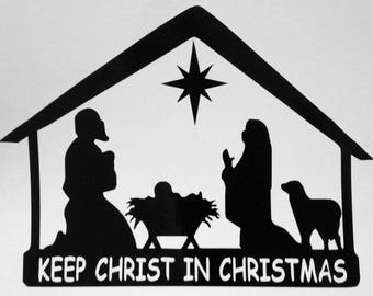 Vinyl Decal, Christmas Nativity Scene