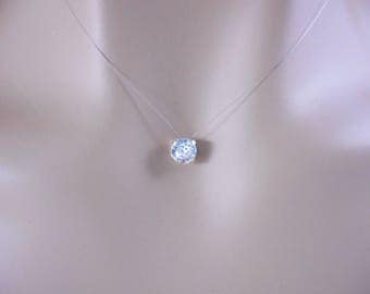 Elegant and simple rhinestone necklace "Solitaire Strass"