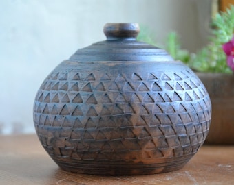 Handmade pottery Sugar bowl, Storage jar, Tea caddy, Covered Honey Pot, Covered Honey Pot, Lidded Jar, Jam Jar