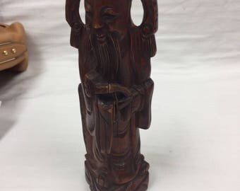 Vintage carved rosewood wiseman figure