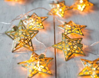 10 gold Star Eid Decoration Lights Eid Lights Ramadan Decorations Eid Party Muslim Festival Mehndhi Lights Fairy Lights Eid Decor Ramadan
