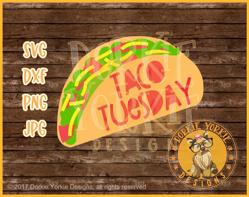 Download Taco Tuesday svg dxf png jpg Cricut Studio Cutable