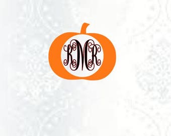 Pumpkin monogram frame-pumpkin svg file-pumpkin dxf file-pumpkin jpg file-cut design file-silhouette file.