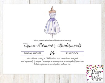 Bridesmaid Luncheon Invitation - Bridesmaid Dress - Bridal Party Invitation - Bridal Luncheon - Welcome Party - Bridal Shower - DIGITAL FILE