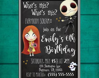 Nightmare Before Christmas Invitation, Digital Invite