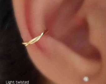 Earrings, Cartilage Earrings, Twisted Ear cuff,Boho Jewelry,Fake Conch piercing,Conch piercing, Ear Jacket