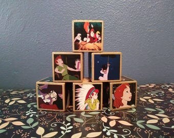 Peter Pan Blocks, Peter Pan, Peter Pan, baby shower, storybook blocks, birthday, peter pan blocks