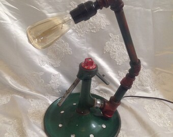Sprinkler Lamp Rain King Upcycled Vintage Lawn Sprinkler Industrial Steampunk Table Lamp