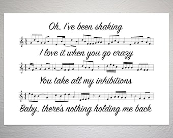 Shawn Mendes - There's Nothing Holdin' Me Back - Song Sheet Poster - Unique Art