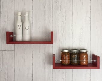 Spice Rack Set, Rustic Floating Shelf Set, Shelf, Bathroom shelves, Wall shelves, Kitchen Shelves, White shelves, White floating shelves