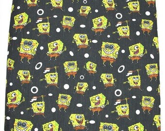 Tissu Coton imprimé thème " Bob l'éponge "