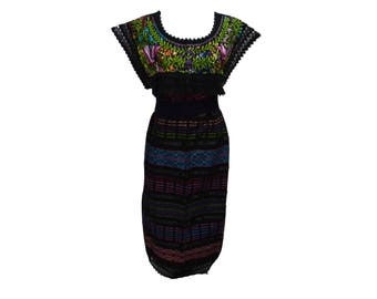 Embroidery mexican Dress, Boho dress, Frida Kahlo dress, Mexican embroidered dress, Mexican embroidery dress, Frida Kahlo fits M/L M30