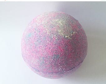 Happy July Sale Mermaid Bath Bomb, Large Bath Bomb, Pink Bath Bomb, Purple Bath Bomb, Lush Inspired, Gift For Her, Handmade, 9 ounces, Tropi