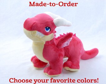Heunec Dragon Coconut GRS/PET Plush Toy - Orange, Embroidered Face, Recycled Material