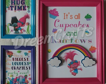 Trolls table sign. Trolls dessert sign. Trolls birthday. Trolls party. Trolls sign. Poppy sign. Trolls banner. Trolls centerpiece.