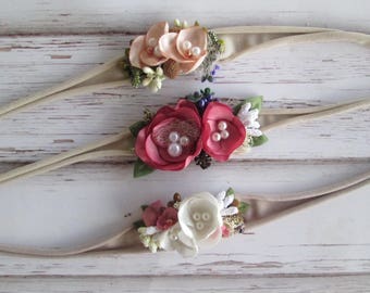 Newborn tie back set | Newborn tieback set| Flower newborn tie back| Newborn headband | Flower baby tieback | Tieback for girl