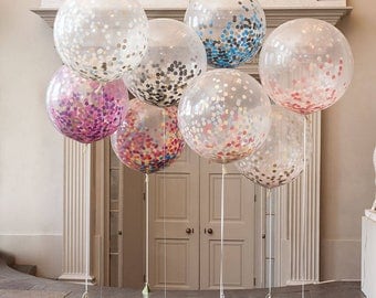 36 inch giant balloon 4 pcs Confetti Balloons Helium Inflable Latex big balloon For Birthday Party wedding Decoration kids ballon