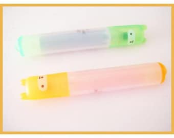 ♥ stationery - two highlighters fluorescent orange and green kawaii ♥