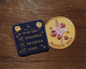 passion pays + to be list ! • iron on patch • embroidered patch • patches • embroidery